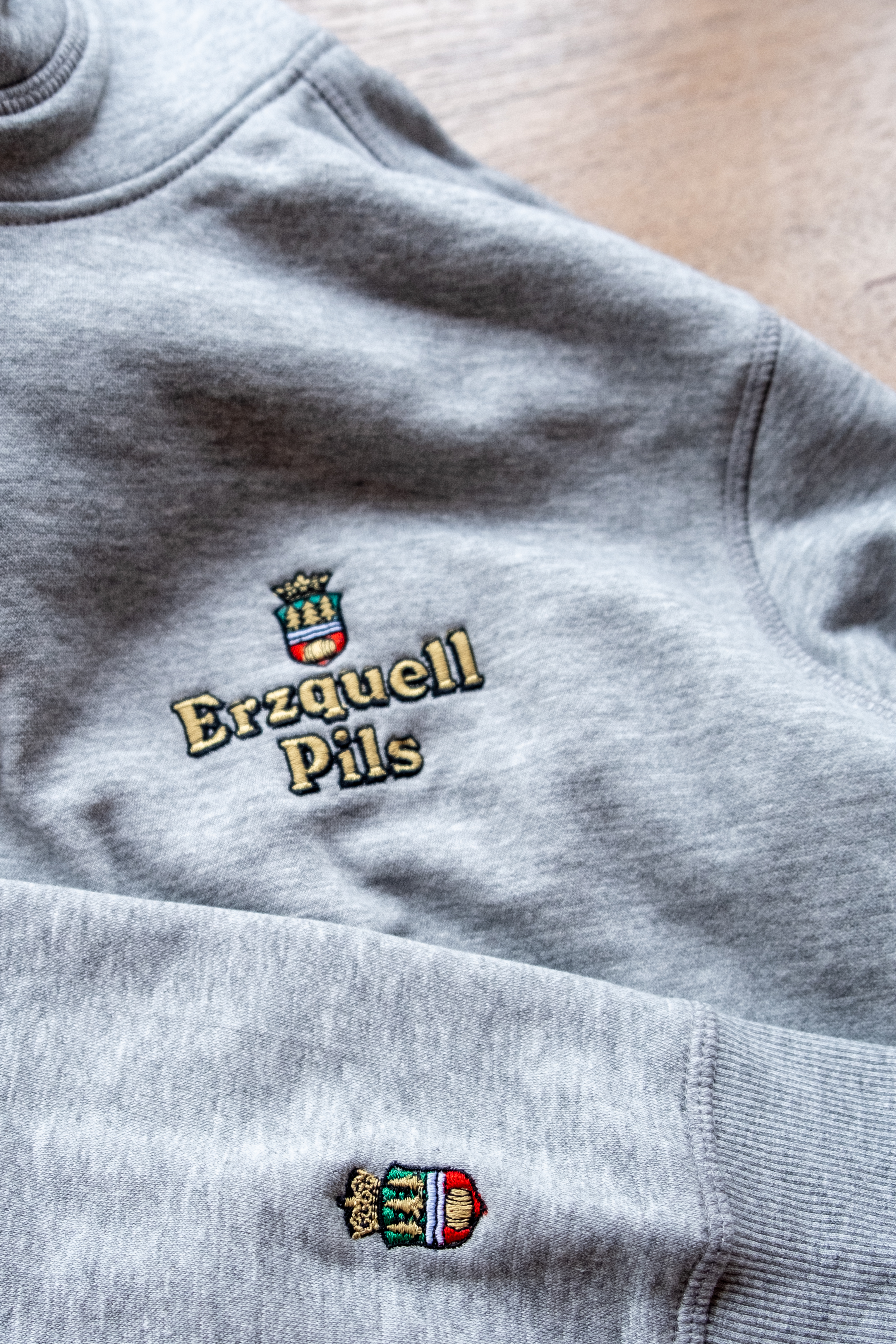 Erzquell Pils Zip-Hoodie Unisex, hellgrau