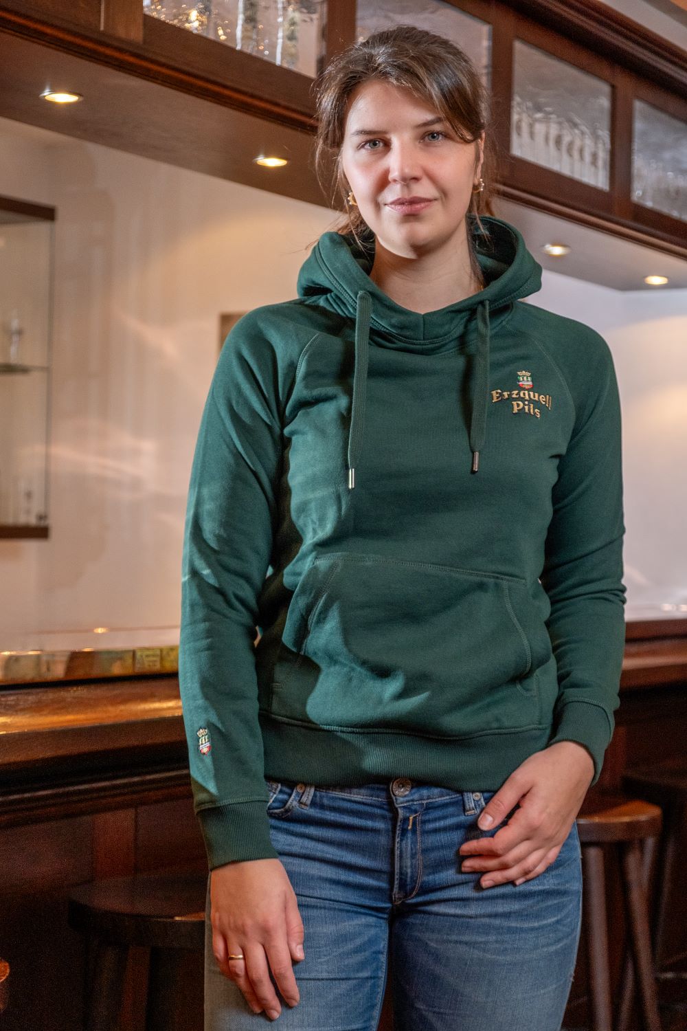 Erzquell Pils Hoodie Dame, grün