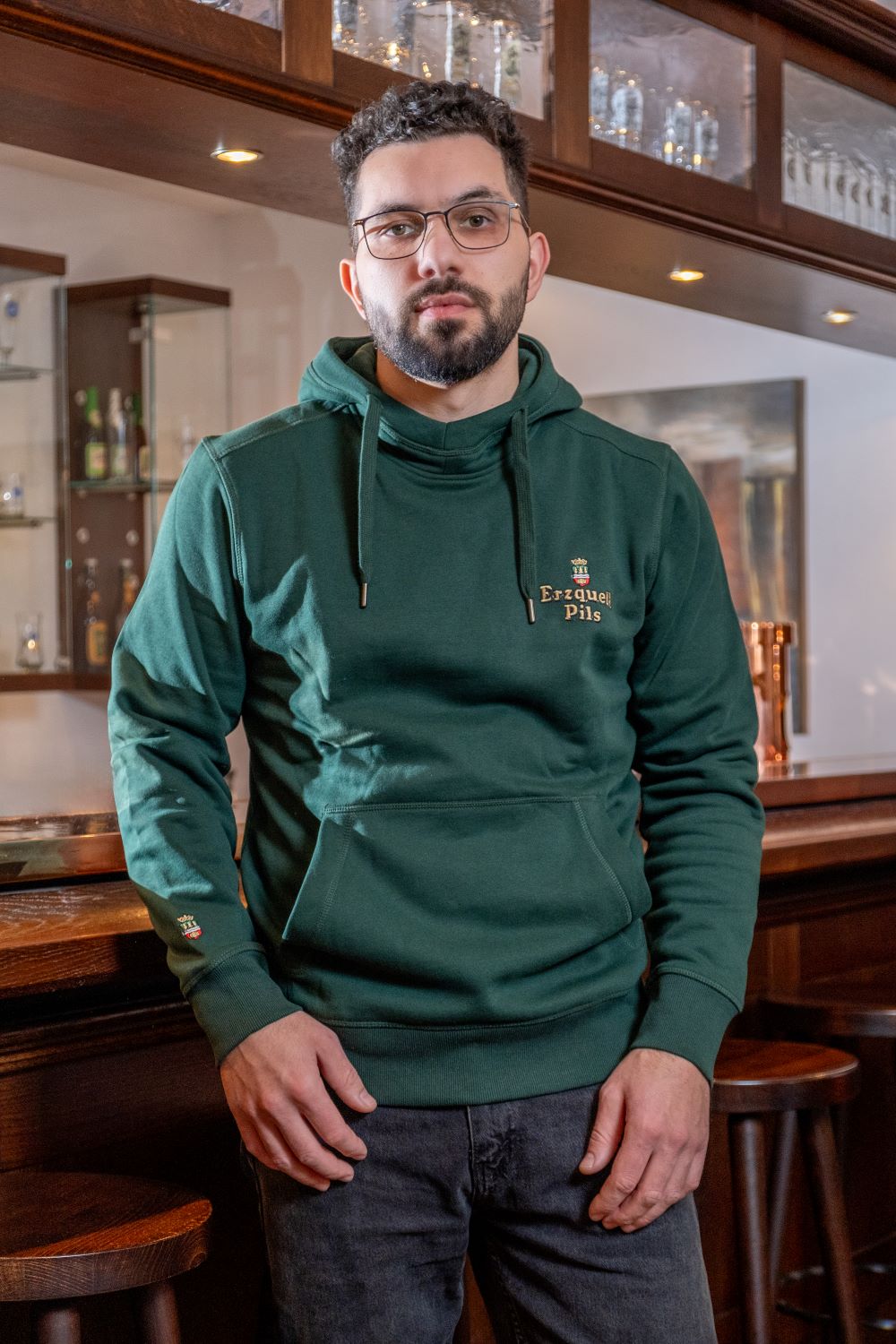 Erzquell Pils Hoodie Unisex, grün