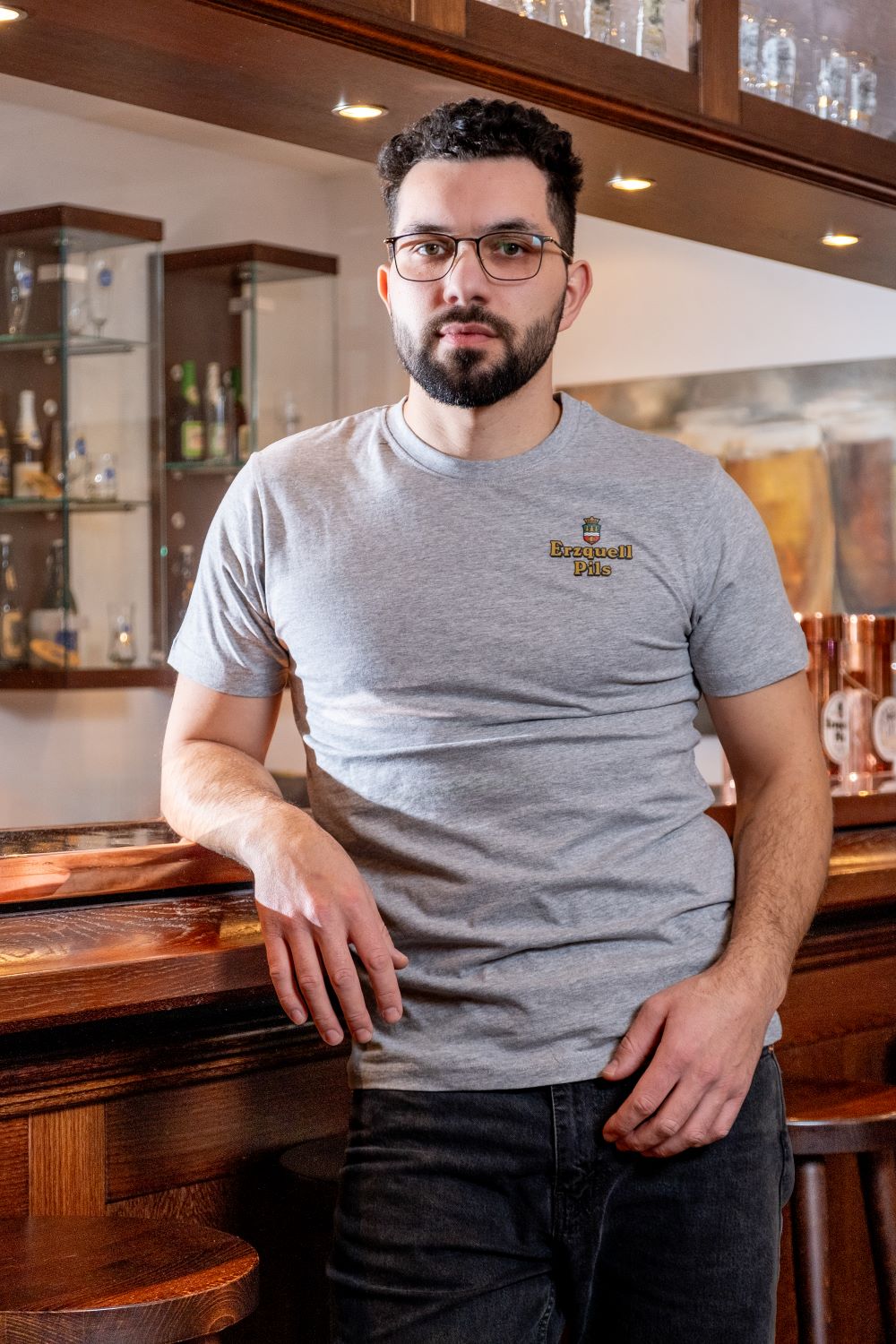 Erzquell Pils T-Shirt, Logo, Unisex, hellgrau