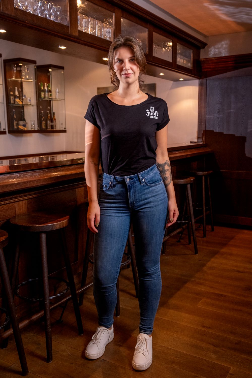 Zunft Kölsch Damen T-Shirt, Logo, schwarz