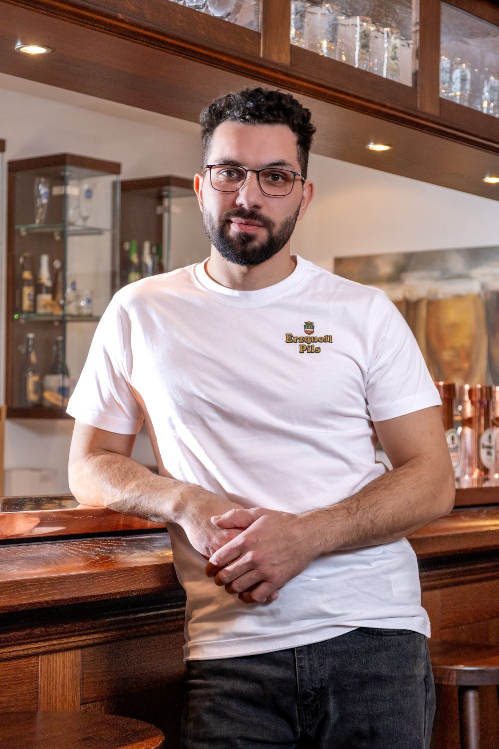 Erzquell Pils T-Shirt, Logo, Unisex, weiß