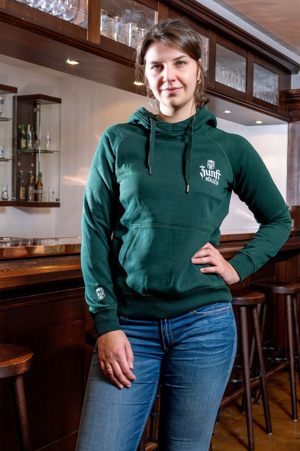 Zunft Kölsch Hoodie, Dame, grün
